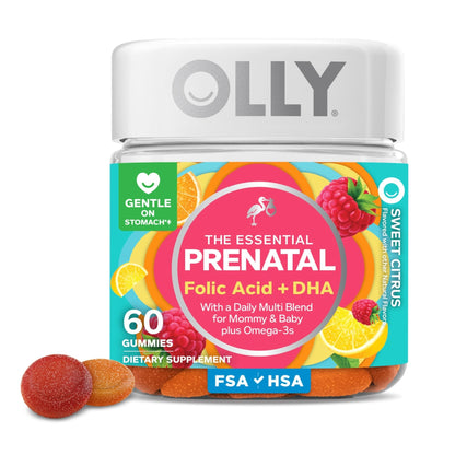 OLLY Prenatal Multivitamin Gummy, Supports Healthy Growth and Brain Development, Folic Acid, Vitamin D, Omega 3 DHA, Chewable Supplement - PrimeBioHealth - canada supplements