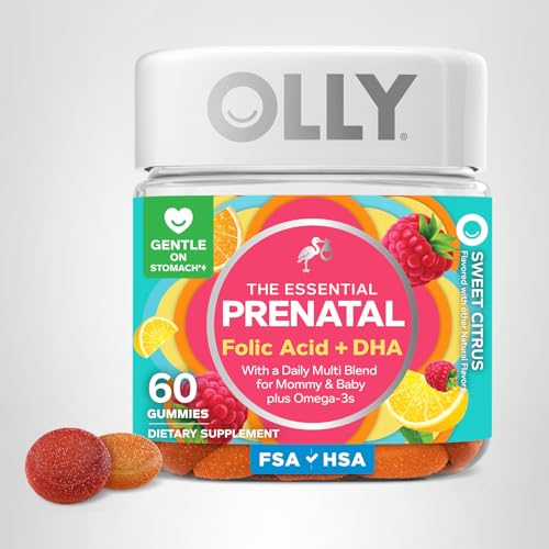 OLLY Prenatal Multivitamin Gummy, Supports Healthy Growth and Brain Development, Folic Acid, Vitamin D, Omega 3 DHA, Chewable Supplement - PrimeBioHealth - canada supplements