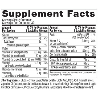 OLLY Prenatal Multivitamin Gummy, Supports Healthy Growth and Brain Development, Folic Acid, Vitamin D, Omega 3 DHA, Chewable Supplement - PrimeBioHealth - canada supplements
