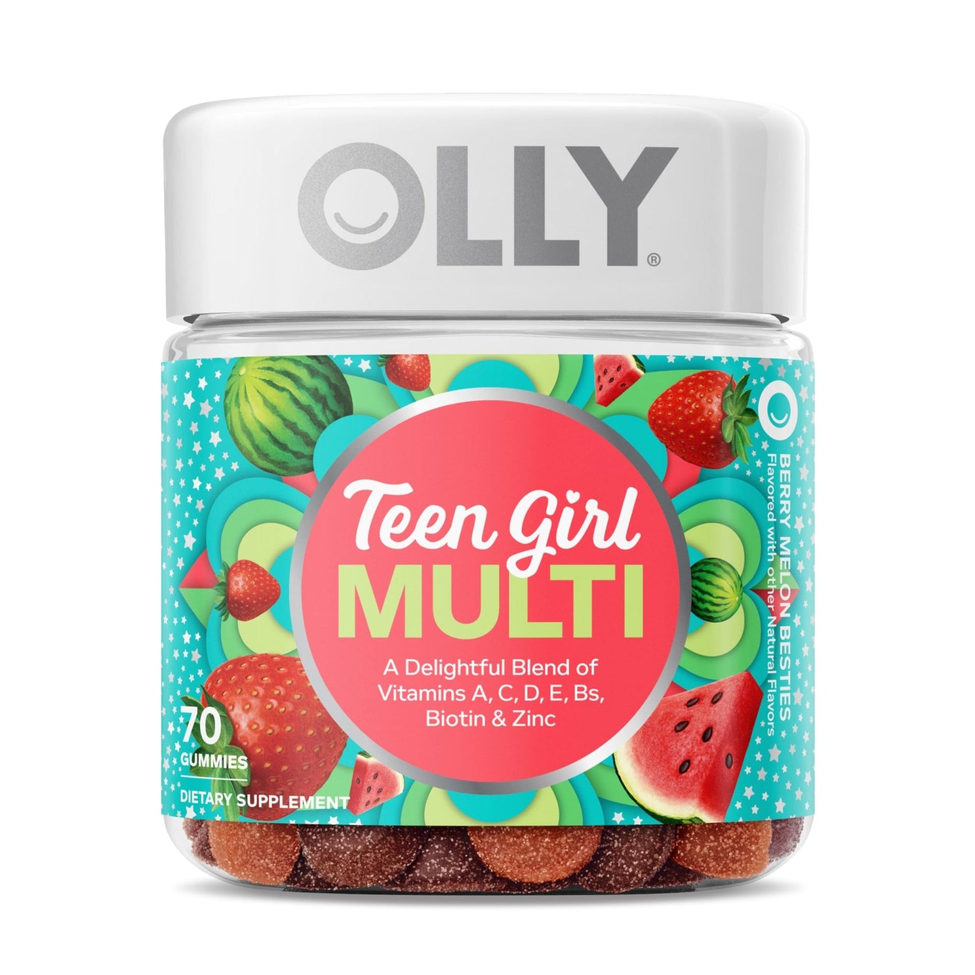Olly Teen Girl Multi Gummy, Healthy Skin and Immune Support, 15 Essential Vitamins, Biotin, Zinc, Calcium, Chewable Multivitamin - PrimeBioHealth - canada supplements