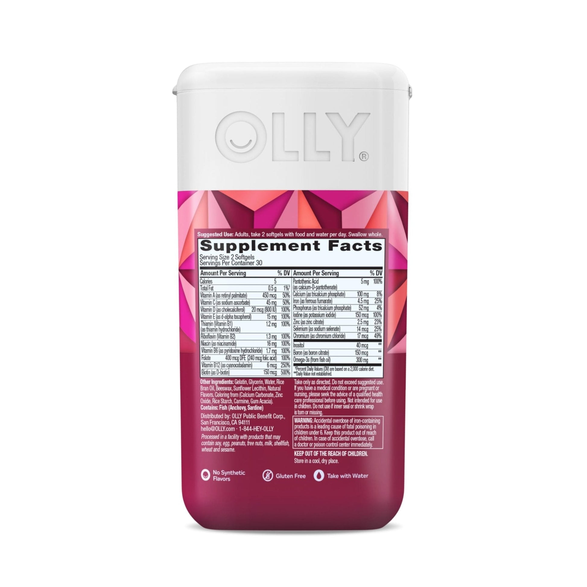 OLLY Ultra Women's Multi Softgels, Overall Health and Immune Support, Omega-3s, Iron, Vitamins A, D, C, E, B12, Daily Multivitamin, 30 Day Supply - 60 Count - PrimeBioHealth - canada supplements