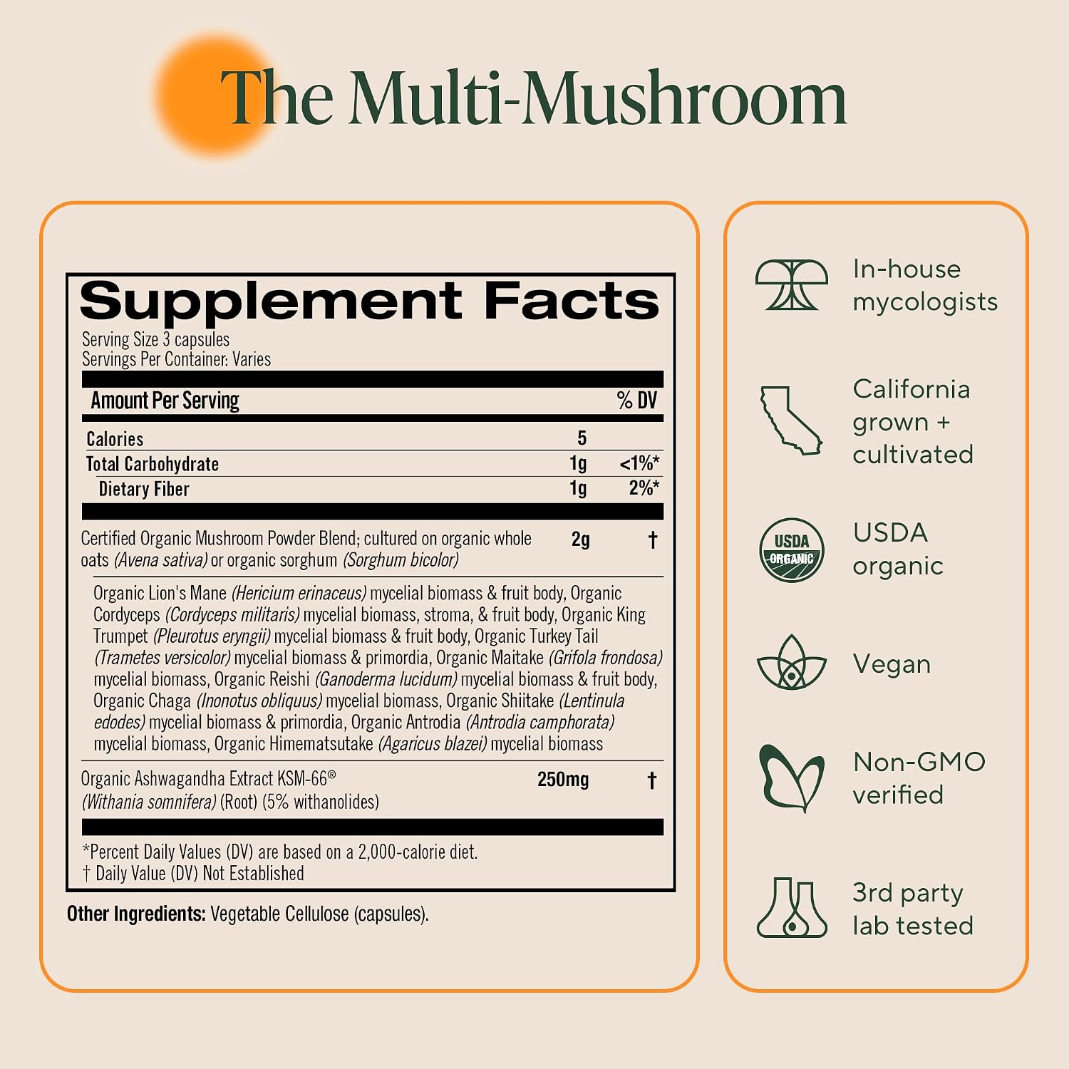 Om Master Blend Mushroom Capsules - Organic Mushroom Supplement with 10 Mushrooms and Ashwagandha – Supports Immunity, Gut Health & Stress Relief, 168 Count (56 Servings) - PrimeBioHealth - canada supplements