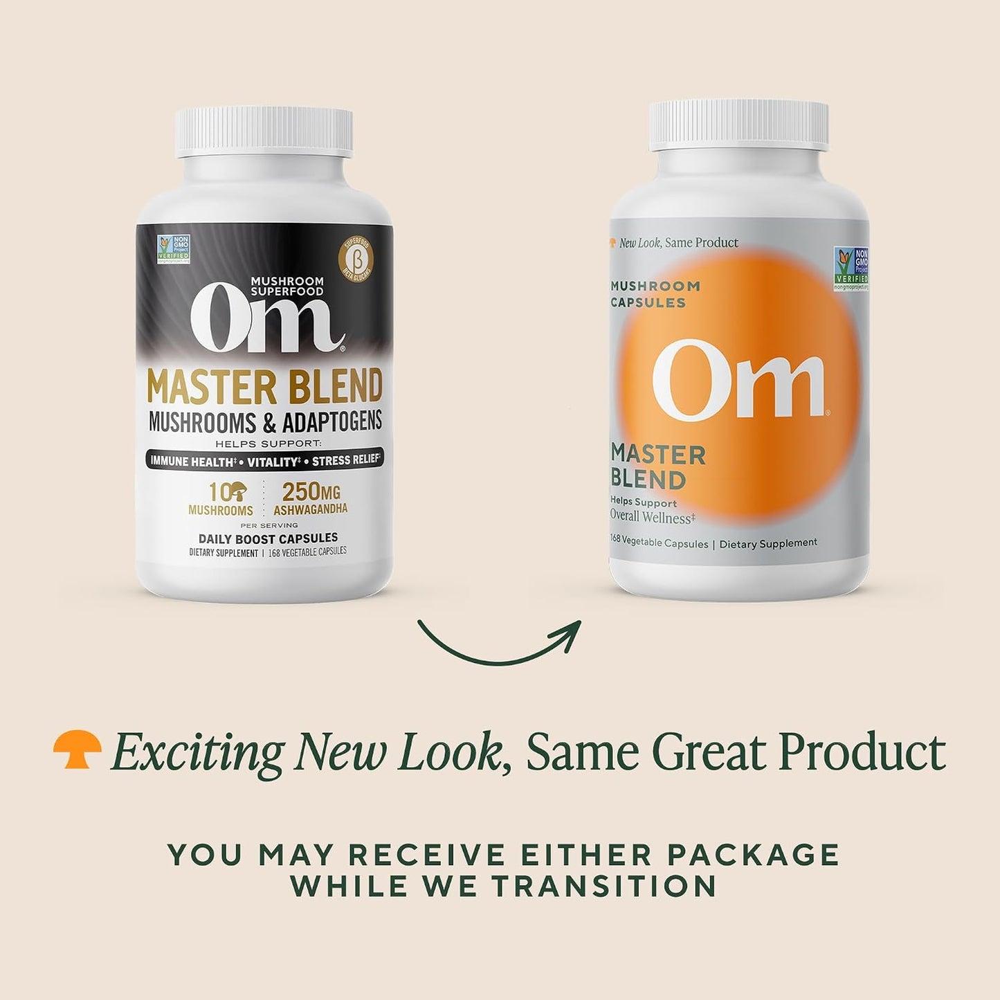Om Master Blend Mushroom Capsules - Organic Mushroom Supplement with 10 Mushrooms and Ashwagandha – Supports Immunity, Gut Health & Stress Relief, 168 Count (56 Servings) - PrimeBioHealth - canada supplements