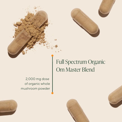 Om Master Blend Mushroom Capsules - Organic Mushroom Supplement with 10 Mushrooms and Ashwagandha – Supports Immunity, Gut Health & Stress Relief, 168 Count (56 Servings) - PrimeBioHealth - canada supplements