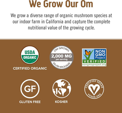 OM MUSHROOM SUPERFOOD Coffee Latte Blend – Functional Mushroom Powder with Lion’s Mane & Cordyceps – Energy, Focus & Mental Clarity Support – 8.47 oz Canister (30 Servings) - PrimeBioHealth - canada supplements