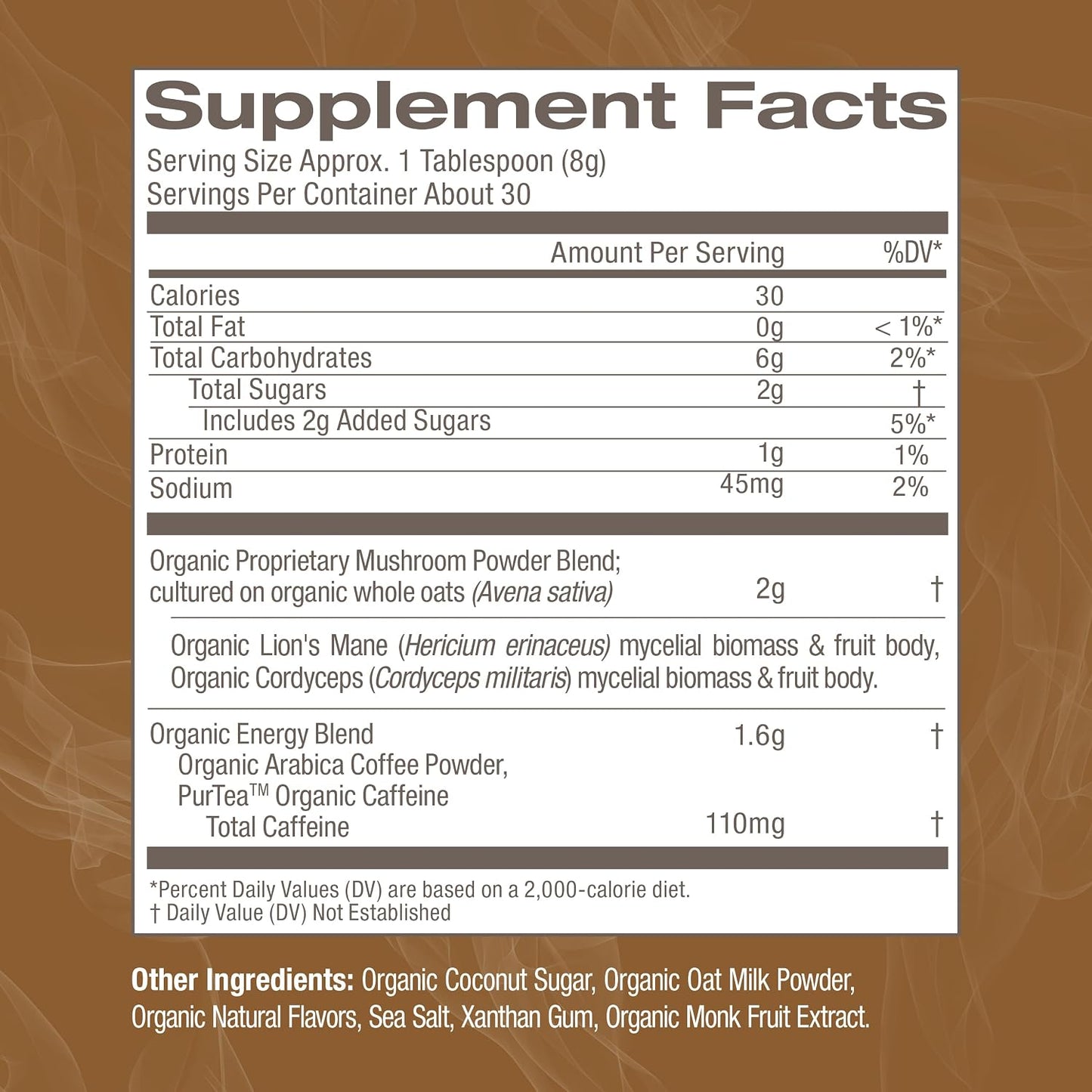 OM MUSHROOM SUPERFOOD Coffee Latte Blend – Functional Mushroom Powder with Lion’s Mane & Cordyceps – Energy, Focus & Mental Clarity Support – 8.47 oz Canister (30 Servings) - PrimeBioHealth - canada supplements