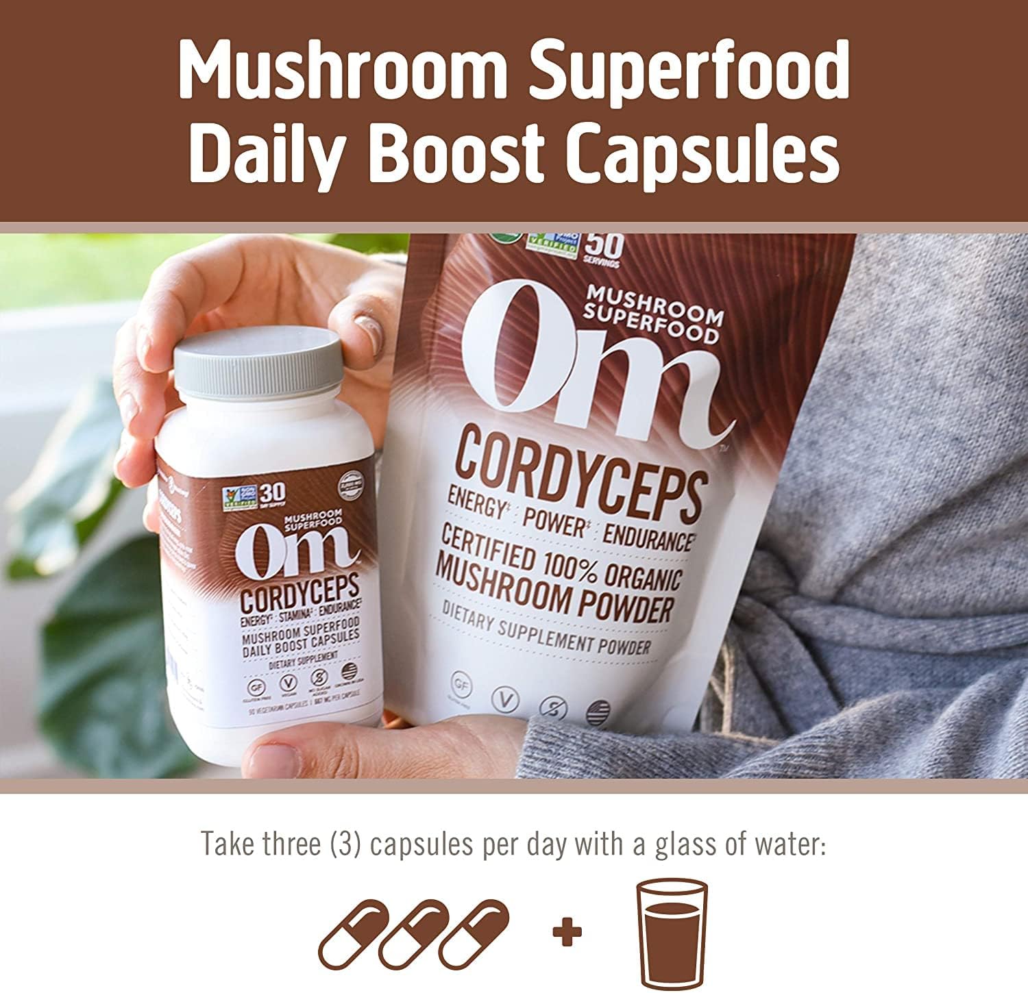 OM MUSHROOM SUPERFOOD Cordyceps Mushroom Capsules Superfood Supplement, 90 Count, 30 Days, Organic Energy Supplement for Stamina and Endurance - PrimeBioHealth - canada supplements