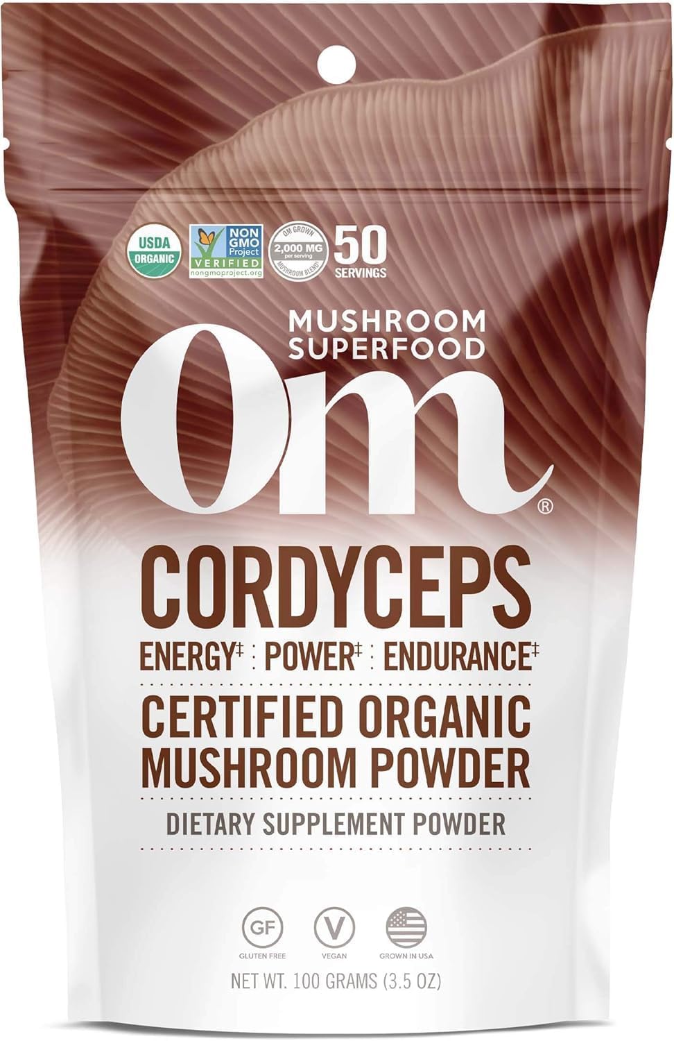 OM MUSHROOM SUPERFOOD Cordyceps Organic Mushroom Powder, 3.5 Ounce, 50 Servings, Energy, Power, Stamina and Endurance Support, Superfood Supplement for Sports Performance - PrimeBioHealth - canada supplements
