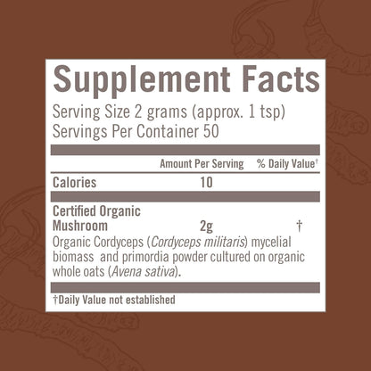 OM MUSHROOM SUPERFOOD Cordyceps Organic Mushroom Powder, 3.5 Ounce, 50 Servings, Energy, Power, Stamina and Endurance Support, Superfood Supplement for Sports Performance - PrimeBioHealth - canada supplements