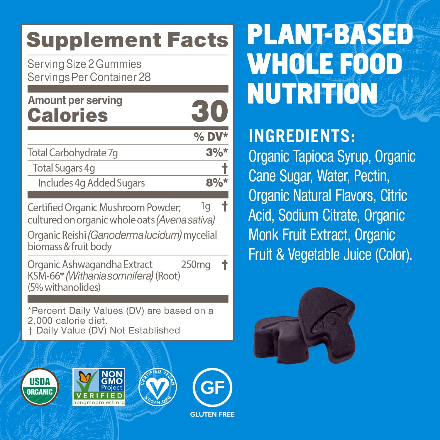 OM MUSHROOM SUPERFOOD Master Blend Mushroom Gummies – Organic 10-Mushroom Complex with Ashwagandha – Supports Immunity, Gut Health & Stress Relief – Mixed Berry Flavor – 28 Servings, 56 Count. - PrimeBioHealth - canada supplements