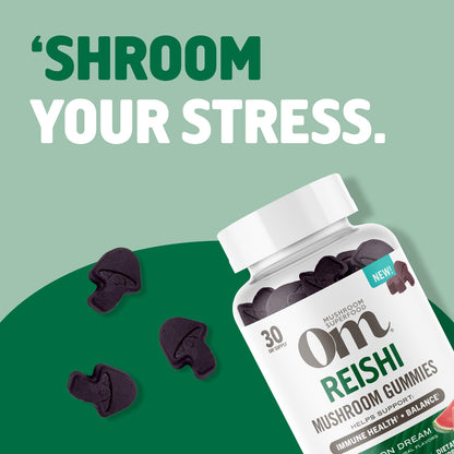 OM MUSHROOM SUPERFOOD Master Blend Mushroom Gummies – Organic 10-Mushroom Complex with Ashwagandha – Supports Immunity, Gut Health & Stress Relief – Mixed Berry Flavor – 28 Servings, 56 Count. - PrimeBioHealth - canada supplements