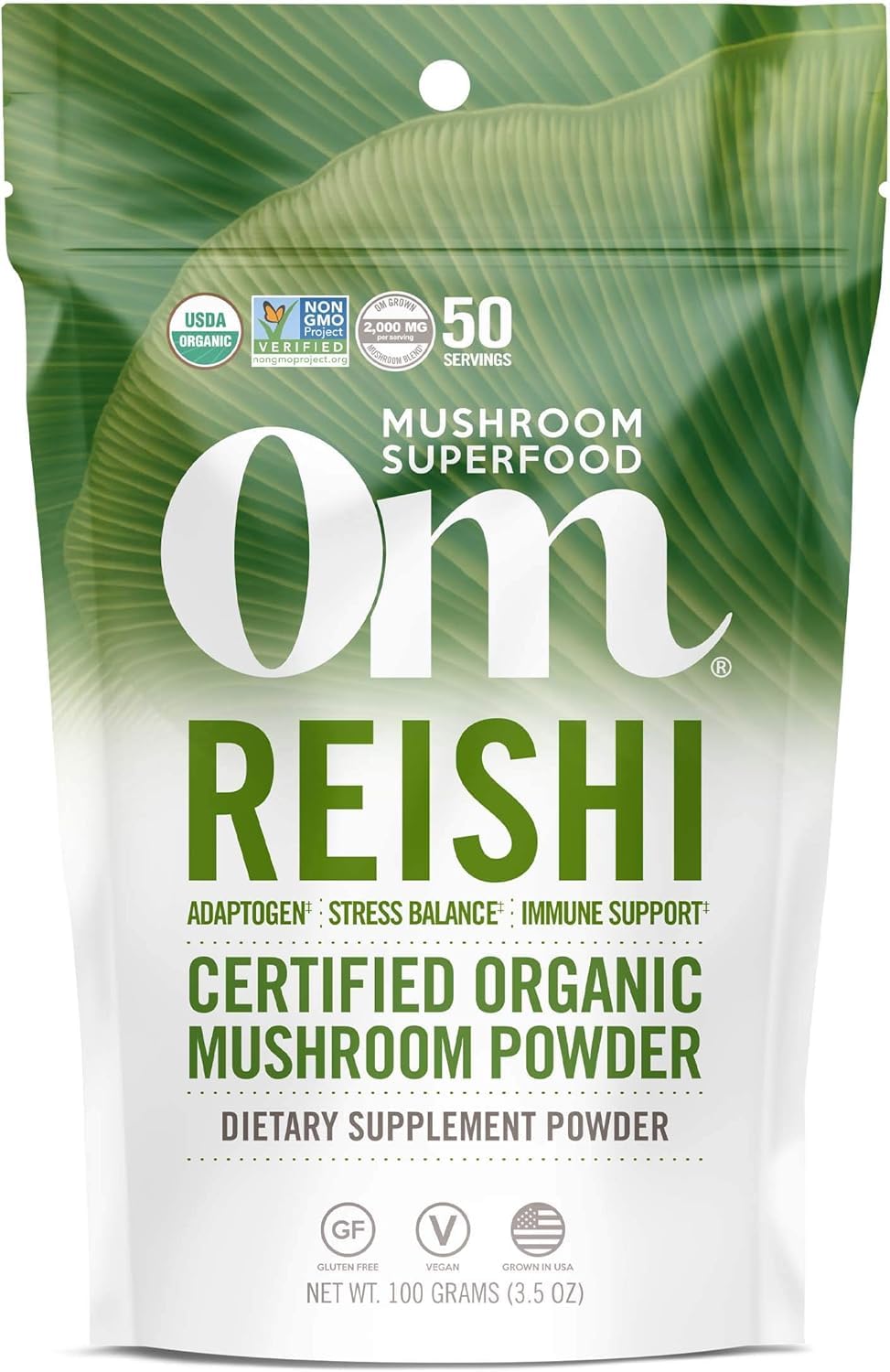 Om Mushroom Superfood Reishi Organic Mushroom Powder, 100 Servings, Organic Adaptogen Powder for Stress Relief and Immune Health - PrimeBioHealth - canada supplements