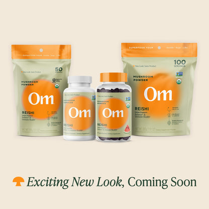 Om Mushroom Superfood Reishi Organic Mushroom Powder, 100 Servings, Organic Adaptogen Powder for Stress Relief and Immune Health - PrimeBioHealth - canada supplements