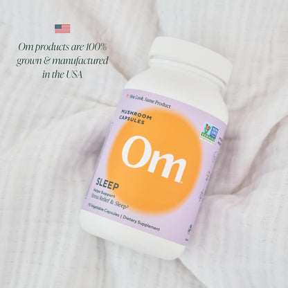 OM MUSHROOM SUPERFOOD Sleep Mushroom Capsules Superfood Supplement, 90 Count, 30 Days, Reishi, GABA, L-Theanine, Melatonin for Rest & Sleep Quality Superfood Supplement - PrimeBioHealth - canada supplements