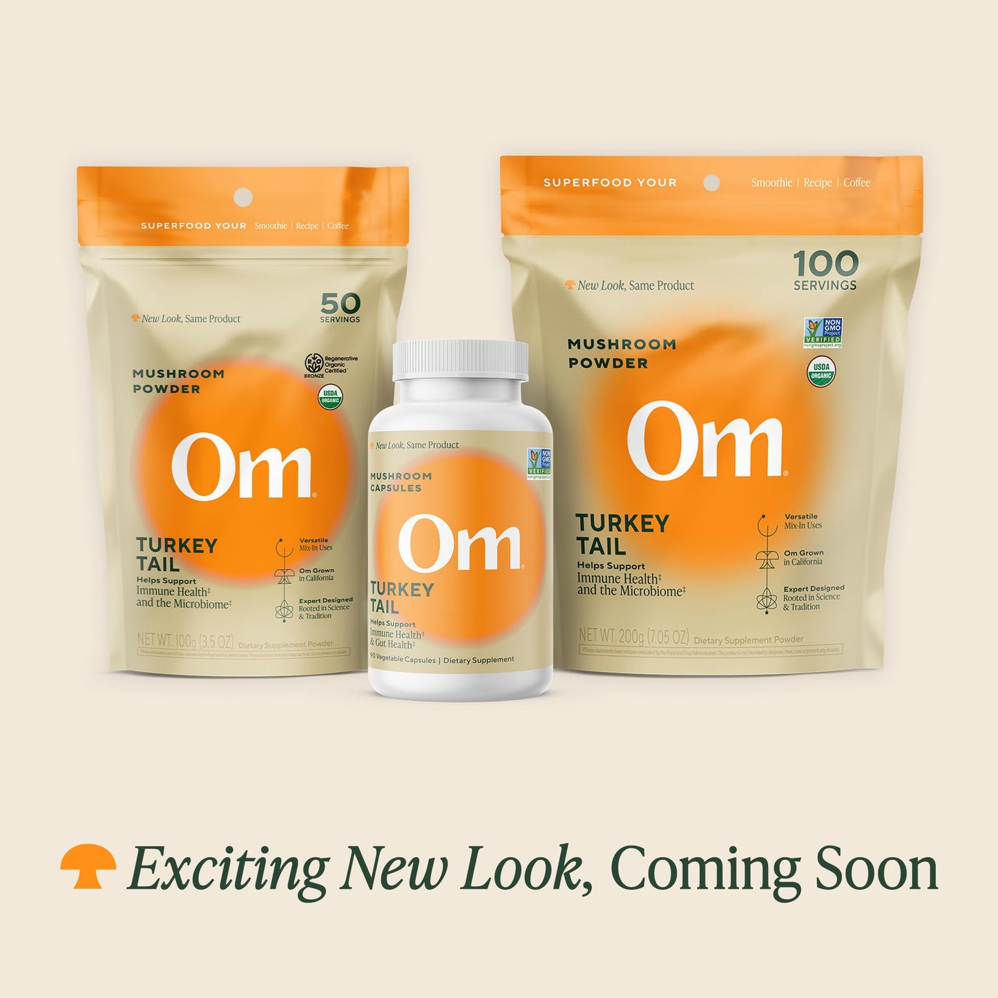 OM MUSHROOM SUPERFOOD Turkey Tail Organic Mushroom Powder Pouch, 7.05 Ounce, 100 Servings, Immune Support, Polysacchrides, Beta-Glucans, Gut Health & Holistic Defense Mushroom Supplement - PrimeBioHealth - canada supplements