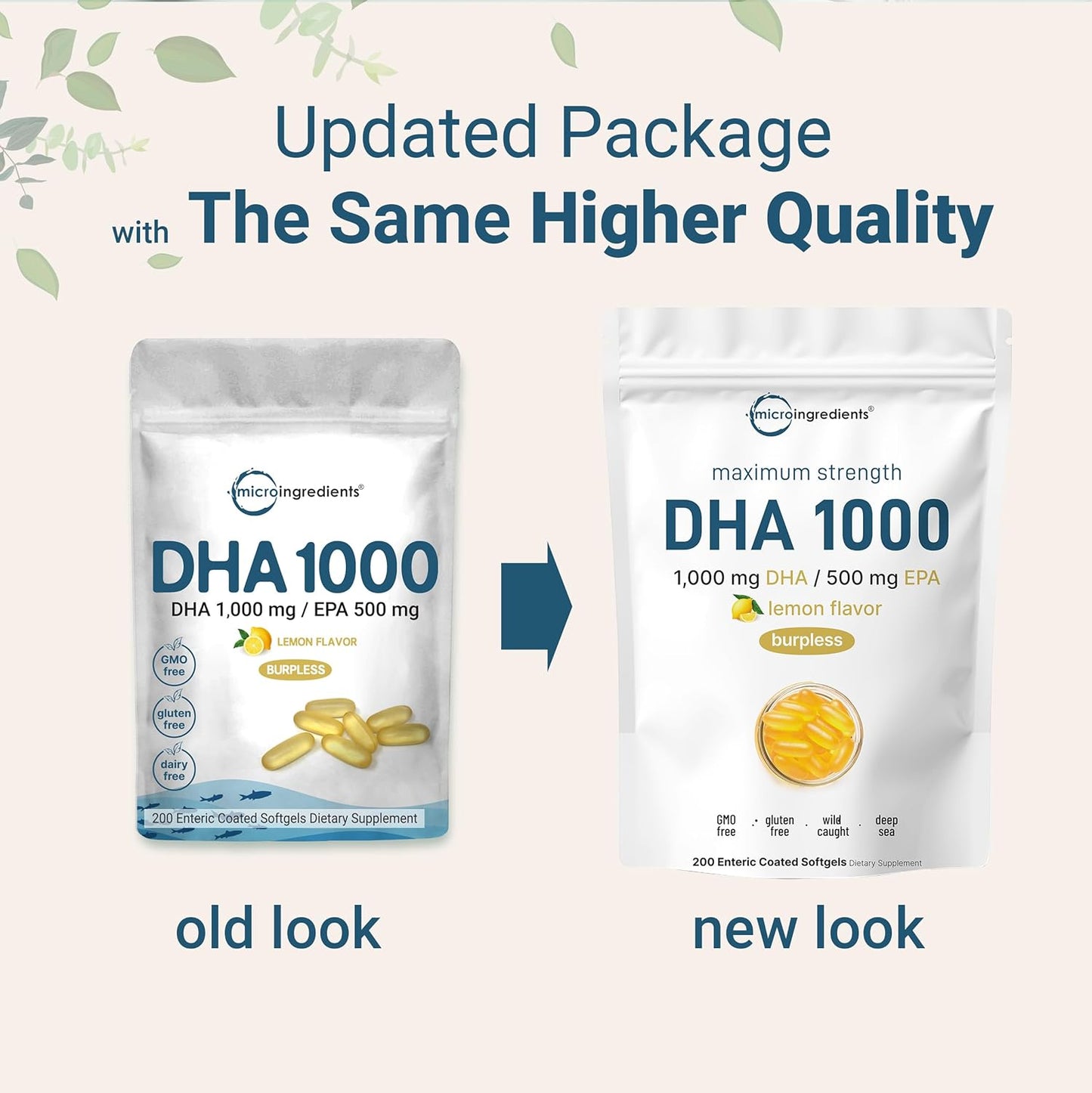 Omega 3 Fish Oil DHA Supplements 1000mg with EPA 500mg, 200 Softgels – Lemon Flavored, Burpless (Enteric Coated) | Deep Sea Fresh Fish, Wild Caught from Norwegian Waters | Mercury Free - PrimeBioHealth - canada supplements
