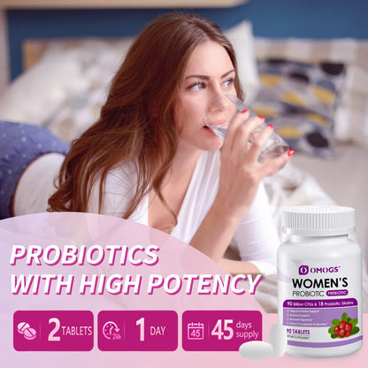 OMOGS Women's Probiotic, with Cranberry Extract, Organic Prebiotics & Vitamin C, 90 Billion CFUs,18 Strains, Help for Boost Immune, Digestive, Gut Health & Women's Health - PrimeBioHealth - canada supplements