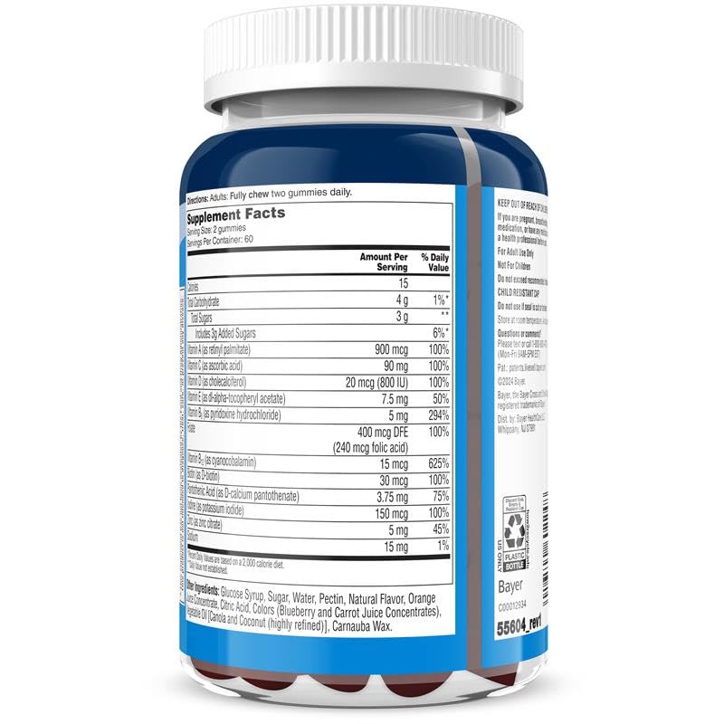 One A Day Men’s Daily Essentials Multivitamin Gummies, Multivitamin for Men, Bone Health, Zinc, Raspberry Natural Flavor, 120 Gummies - PrimeBioHealth - canada supplements