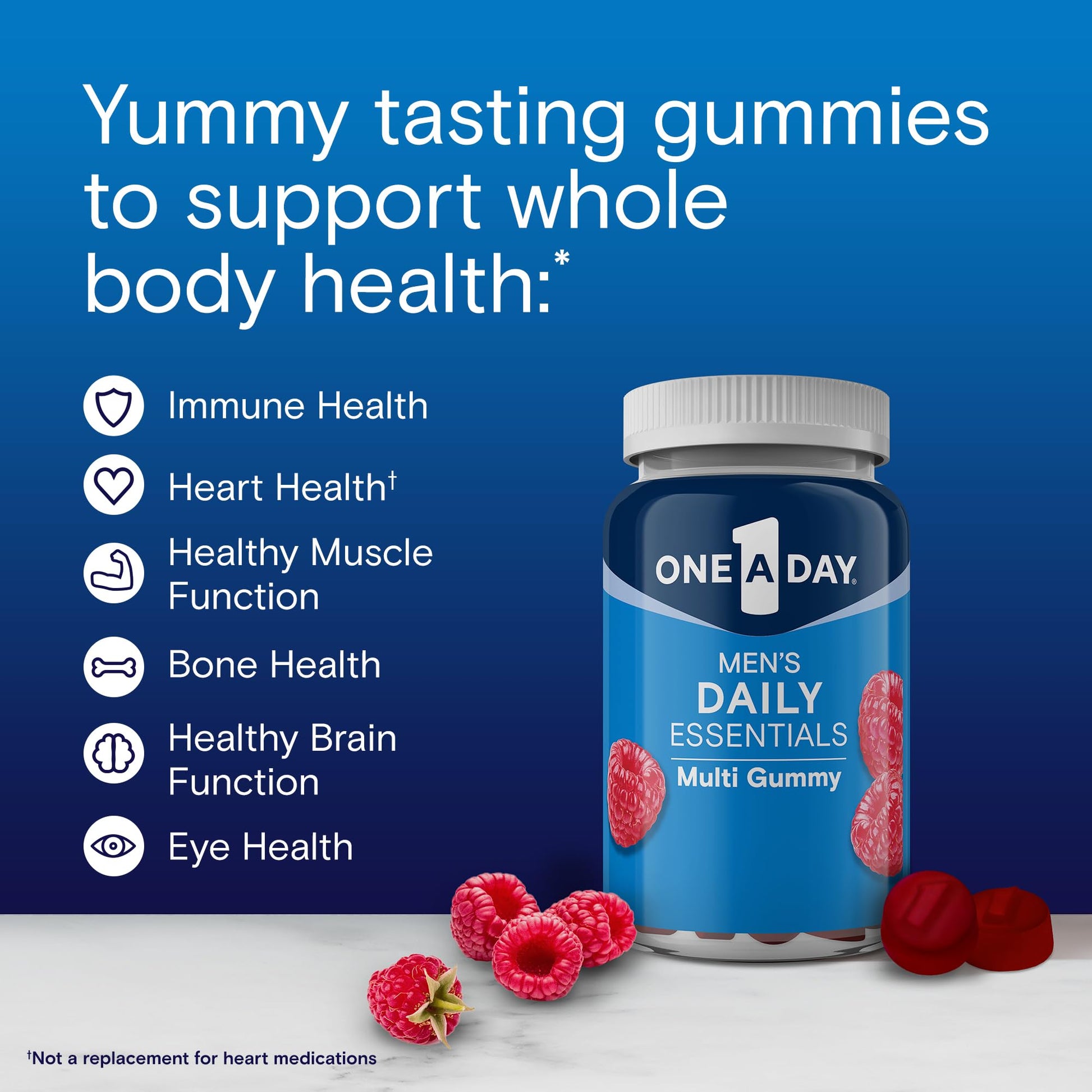 One A Day Men’s Daily Essentials Multivitamin Gummies, Multivitamin for Men, Bone Health, Zinc, Raspberry Natural Flavor, 120 Gummies - PrimeBioHealth - canada supplements