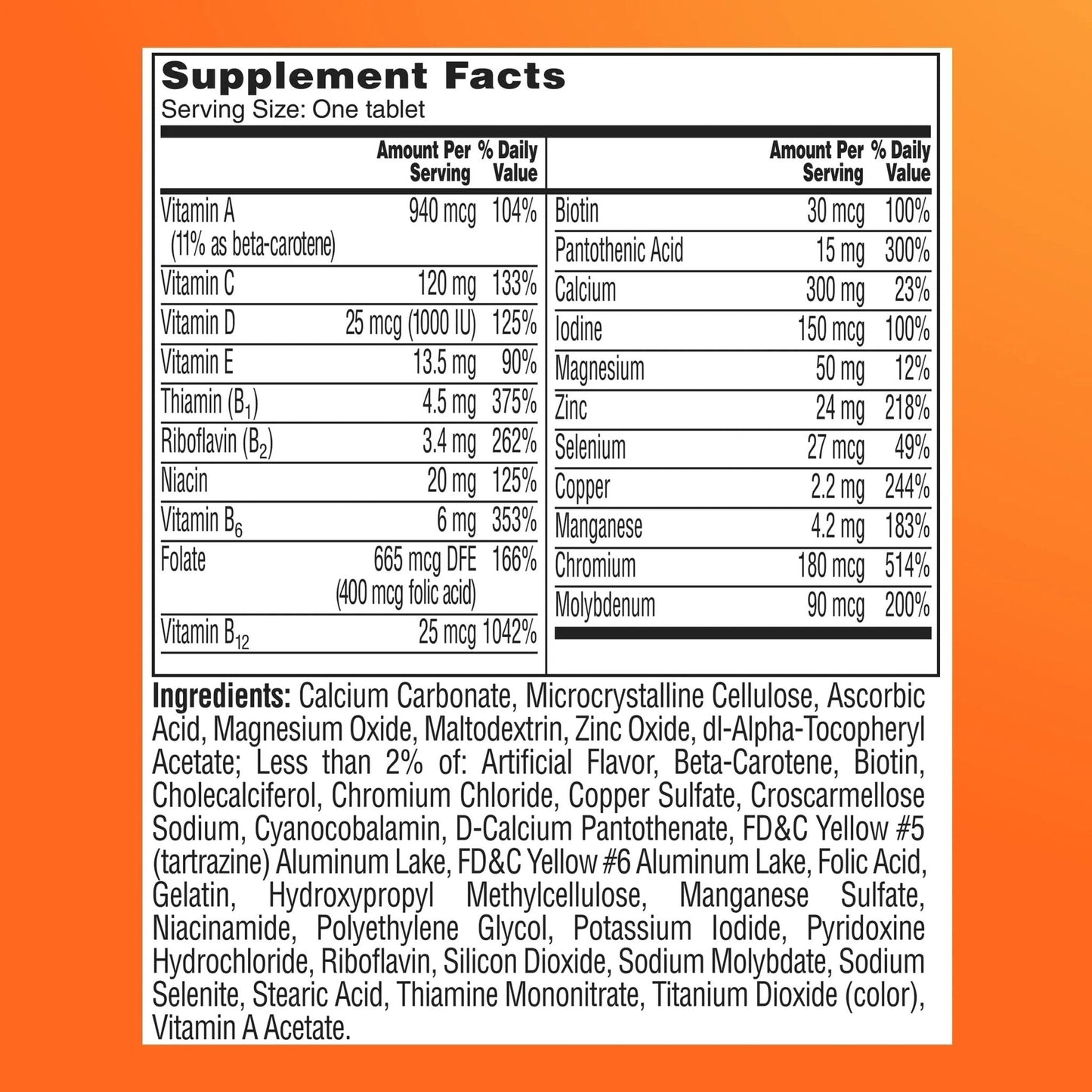 One A Day Multivitamin for Women 50 and Over Tablets, Womens Multivitamin 50 plus with Vitamins D, C, E, Zinc & Biotin, Daily Vitamins for Woman 50+, 65 Ct - PrimeBioHealth - canada supplements