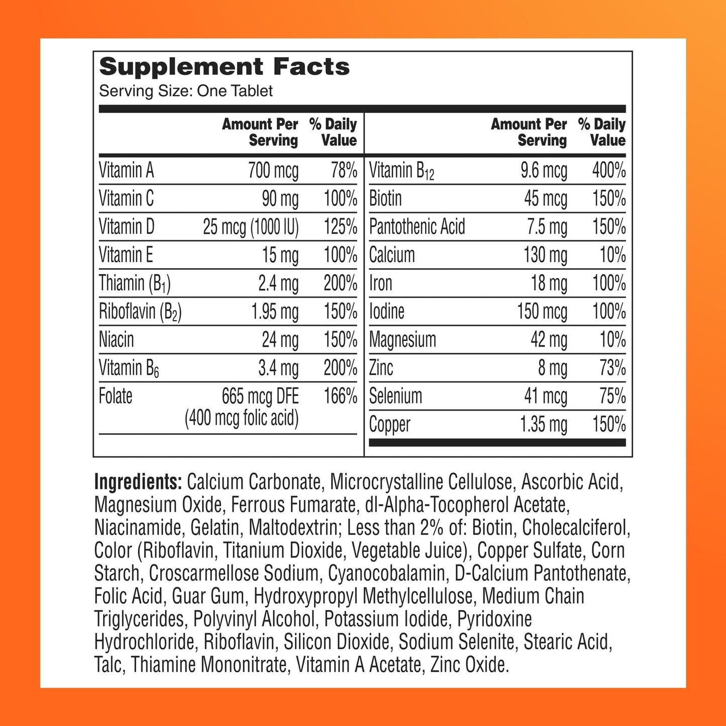 One A Day Multivitamin for Women- Daily Vitamins for Woman with Biotin, Calcium, Folic Acid, Iron & Zinc, Complete Women’s Vitamins - PrimeBioHealth - canada supplements