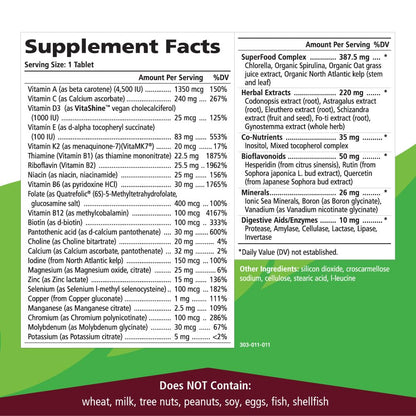 One n Only Whole Food Multivitamin by Pure Essence - Super Energetic Once a Day with Superfoods, Minerals, Enzymes, Vitamin D, D3, B12, Biotin - 90 Tablets - PrimeBioHealth - canada supplements