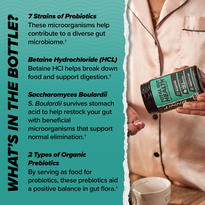 ONNIT Total Gut Health Daily Digestive Support, IGEN™ Non-GMO Tested Digestion Supplement for Women and Men with 7 Strains of Probiotics, - PrimeBioHealth - canada supplements