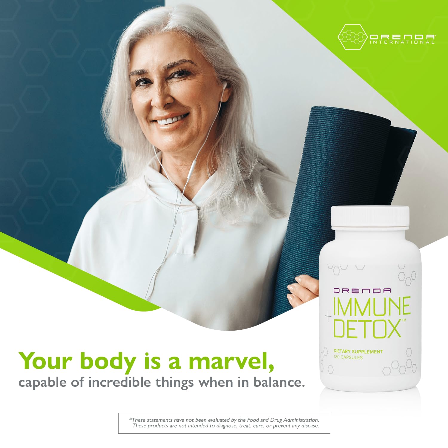 Orenda Immune + Detox - Specialized Formula with Calcium d-Glucarate, Beta 1,3 Glucans & IMMUSE® for Wellness and Balance - 120 Capsules - PrimeBioHealth - canada supplements