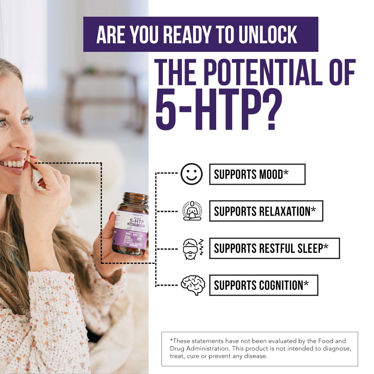 Organic 5-HTP - 200 mg | 99% 5HTP Concentration, Plus Cofactor Vitamin B6 & Lion’s Mane | Water Extracted from Organic Griffonia Seeds | Supports Mood, Cognition & Sleep (60 Capsules | 30 Servings) - PrimeBioHealth - canada supplements