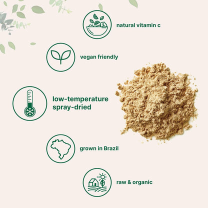 Organic Acerola Powder, 8oz | Natural Organic Vitamin C Superfood | No Sugar & Additives | Great Flavor for Drinks, Smoothie, & Beverages | Non-GMO & Vegan Friendly, Brazil Origin - PrimeBioHealth - canada supplements