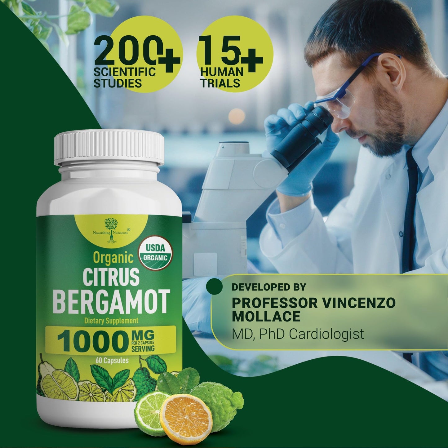 Organic Citrus Bergamot Supplement - Only USDA, Cardiologist Formulated with 200+ Scientific Studies -1000mg - Patented Extract, Heart, Cholesterol, - PrimeBioHealth - canada supplements