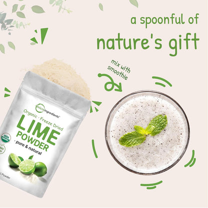 Organic Freeze-Dried Lime Powder, 1.5lbs | Raw Lime Juice Flavor, Sugar Free Drink Mix, Rich in Vitamin C | Water Flavor Enhancer, Great for Beverages & Smoothies | Additive Free, Non-GMO - PrimeBioHealth - canada supplements