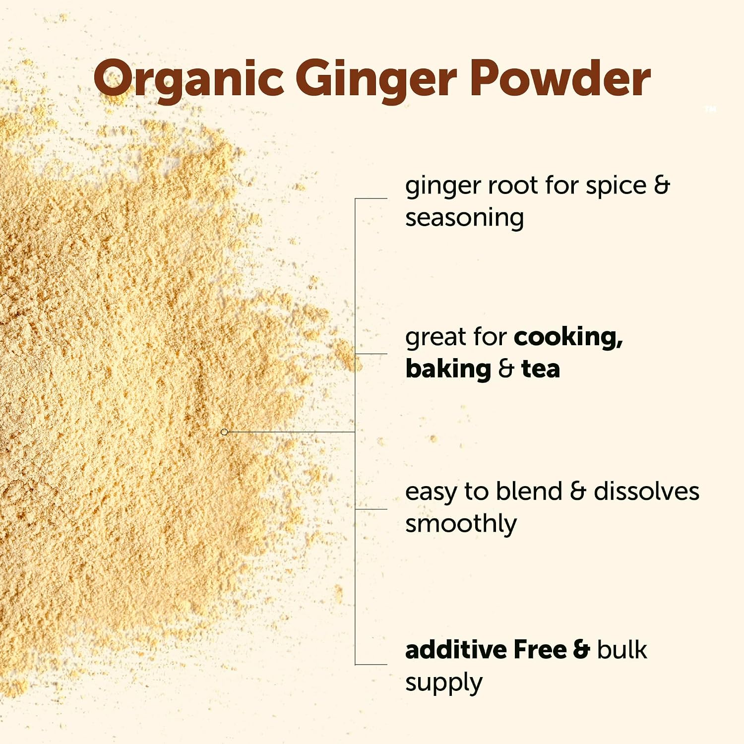 Organic Ginger powder, 2lbs (32oz) | Premium Source for Spice & Seasoning | Great for Baking, Cooking & Tea | Additive Free, Non-GMO, Bulk Supply - PrimeBioHealth - canada supplements