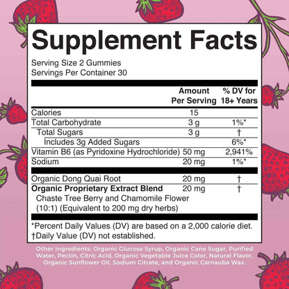Organic Menstrual Support Gummies by MaryRuth's | for The Relief of Common Symptoms of Premenstrual Syndrome | PMS Support | Premenstrual Mood Support | USDA Organic | Non-GMO | Vegan | 30 Servings