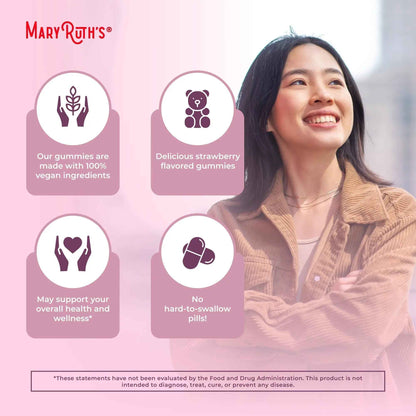 Organic Menstrual Support Gummies by MaryRuth's | for The Relief of Common Symptoms of Premenstrual Syndrome | PMS Support | Premenstrual Mood Support | USDA Organic | Non-GMO | Vegan | 30 Servings