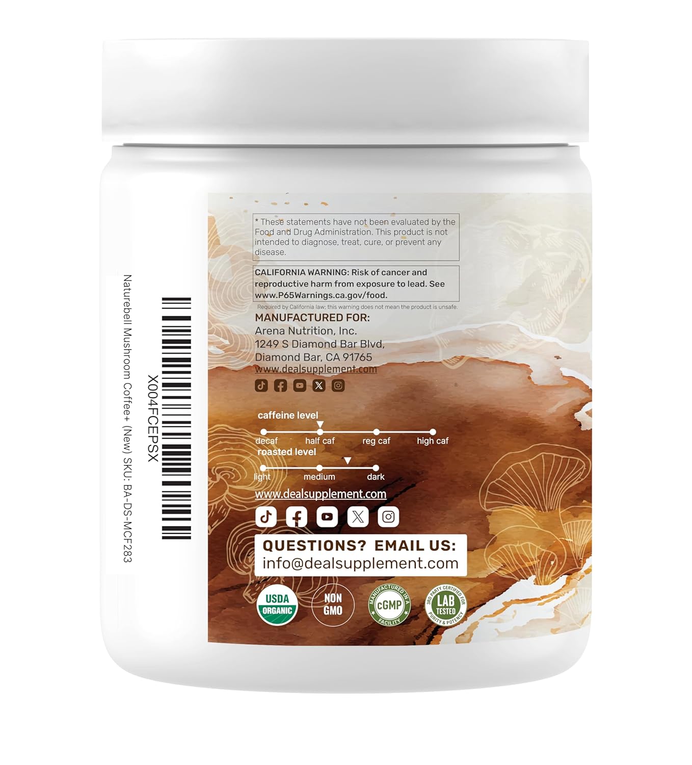 Organic Mushroom Coffee, 10oz – 10 Adaptogenic Mushrooms with Arabica Coffee + MCT Oil for Smooth Flavor – Turkey Tail, Lions Mane, Cordyceps, Chaga, Reishi – Immune, Energy,& Brain Support Supplement - PrimeBioHealth - canada supplements