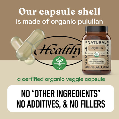 Organic Psyllium Husk Capsules 660mg - Fiber Caps Supplement, Psyllium Capsules for Digestive Regularity, Colon Cleanse Support, Unflavored Whole - PrimeBioHealth - canada supplements