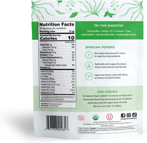 Organic Spirulina & Chlorella Superfood Powder, Vegan, Non-GMO - PrimeBioHealth - canada supplements