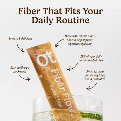 Organic Traditions Fiber Flow Variety Pack, Daily Fiber Supplement Sticks with Acacia, Chicory Root Inulin, One Billion CFU Probiotics, Mixed Flavors Strawberry Yuzu Lime Unflavoured, 12 Count - PrimeBioHealth - canada supplements