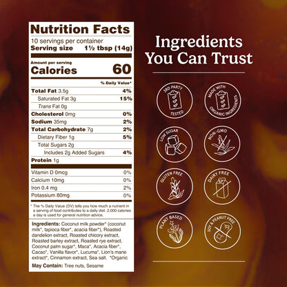 Organic Traditions Mind Fuel Instant Mushroom Coffee Alternative, Caffeine Free Lion’s Mane and Maca Herbal Drink with Dandelion, Chicory, Roasted Grain Blend, Natural Focus Support, 140g / 5oz - PrimeBioHealth - canada supplements