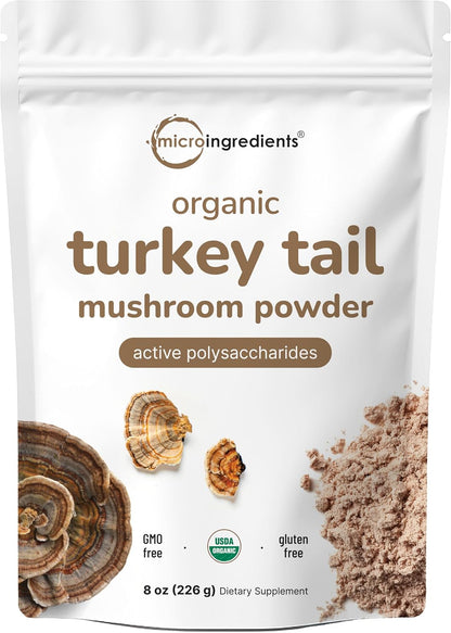 Organic Turkey Tail Mushroom Powder (50:1 Extract), 8 Ounce | Freeze Dried with Active Polysaccharides, Supports Immune Response & Cellular Level, Pet Friendly - PrimeBioHealth - canada supplements