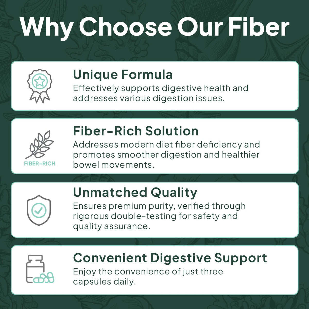 Organics Ocean Better Fiber - Daily Fiber Supplement - Soften Stool for Effortless Bowel Movements - with Psyllium Hulk and Slippery Elm - 90 Capsules - PrimeBioHealth - canada supplements