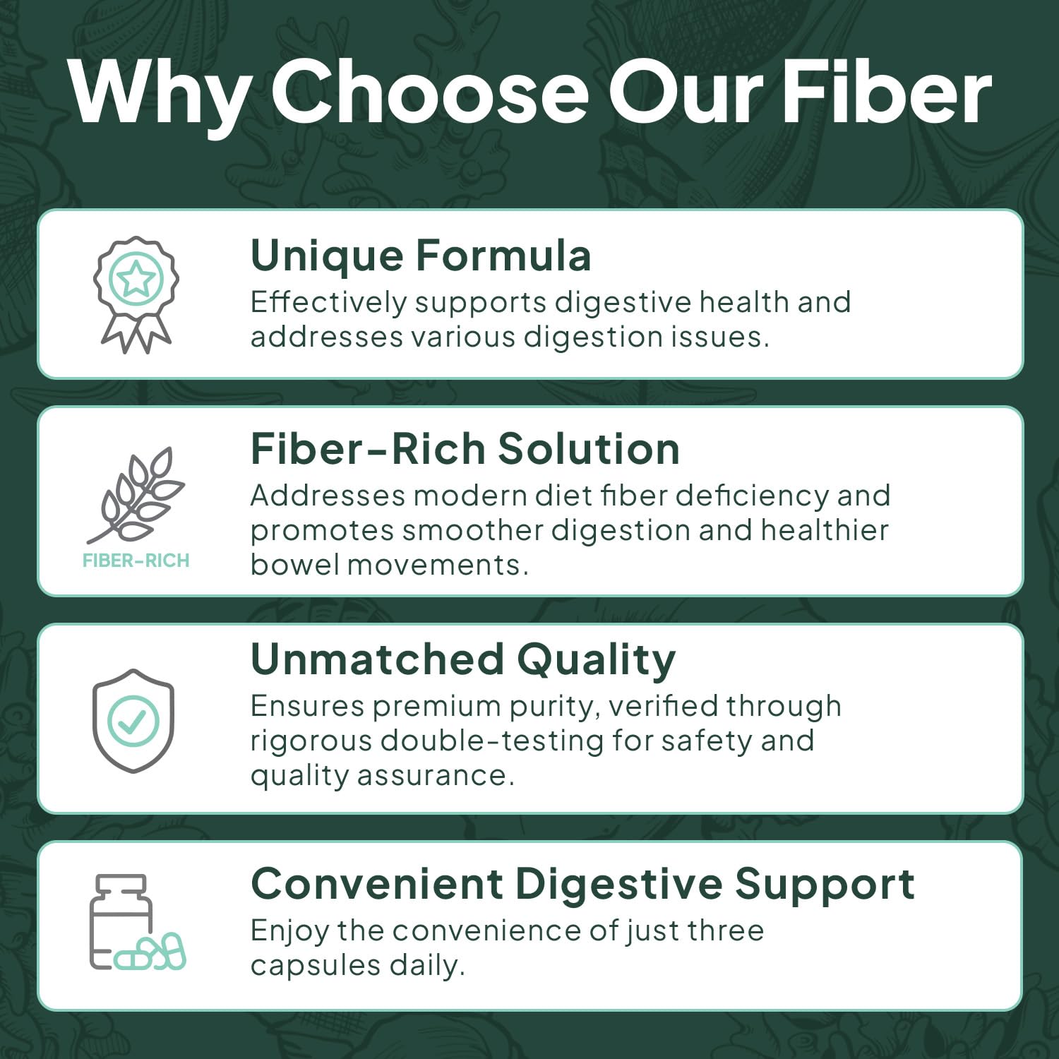 Organics Ocean Better Fiber - Daily Fiber Supplement - Soften Stool for Effortless Bowel Movements - with Psyllium Hulk and Slippery Elm - 90 Capsules - PrimeBioHealth - canada supplements