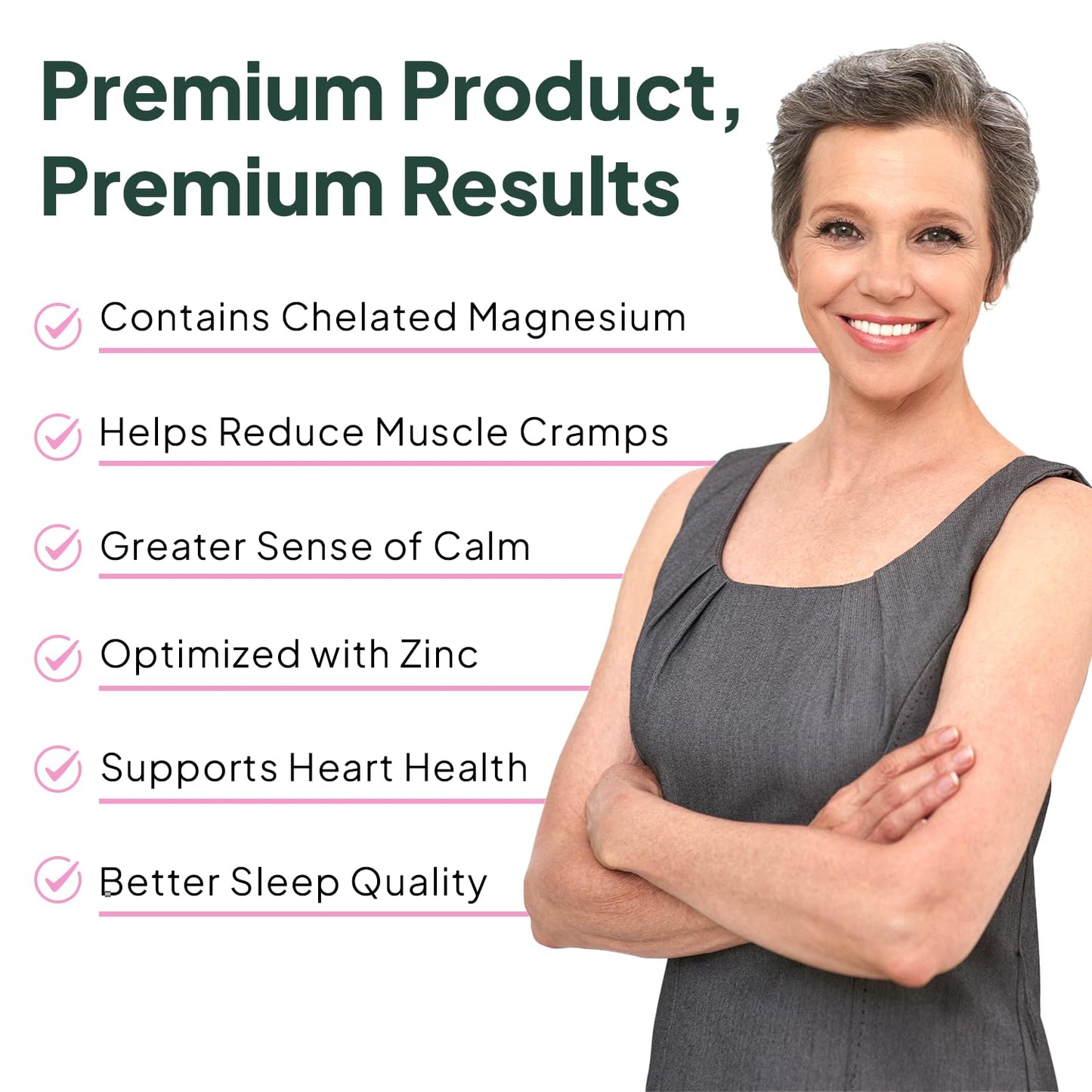 Organics Ocean Pure Magnesium Glycinate with Zinc - Maximum Strength Chelated Magnesium Supplement for Women and Men - PrimeBioHealth - canada supplements