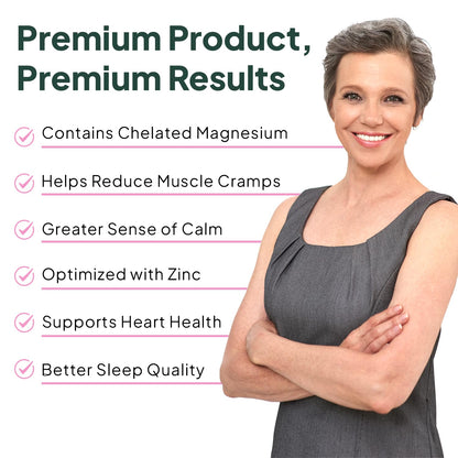 Organics Ocean Pure Magnesium Glycinate with Zinc - Maximum Strength Chelated Magnesium Supplement for Women and Men - PrimeBioHealth - canada supplements