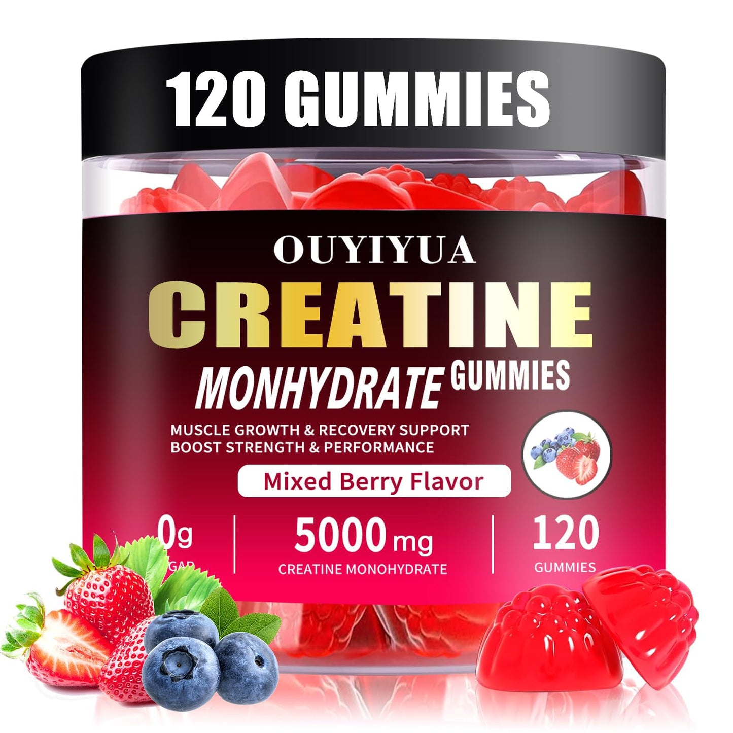 OUYIYUA Creatine Monohydrate Gummies 5000mg for Men & Women - Sugar Free Pre-Workout Supplement, Chewables for Muscle Strength, Muscle Builder - PrimeBioHealth - canada supplements