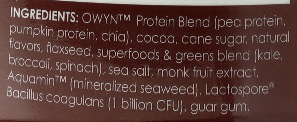 OWYN Only What You Need Plant-Based Protein Powder, Dark Chocolate, 1.17 lbs - PrimeBioHealth - canada supplements
