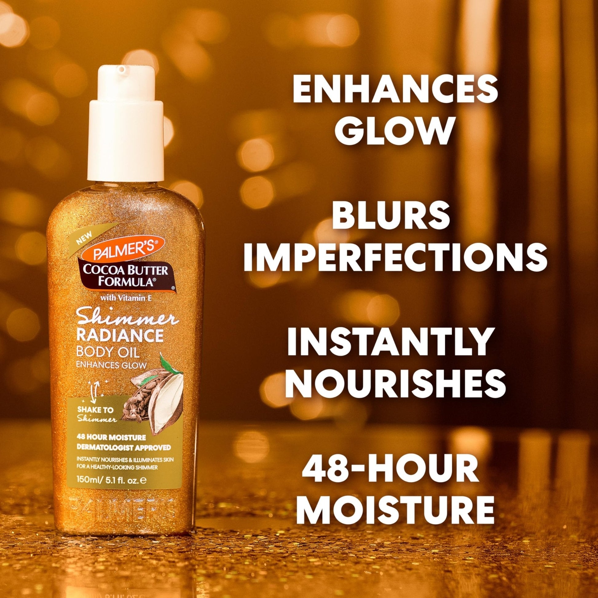 Palmer's Cocoa Butter Formula Shimmer Body Oil with Vitamin E, 5.1 Fl Oz, Radiance Body Oil for Glowing Skin - PrimeBioHealth - canada supplements