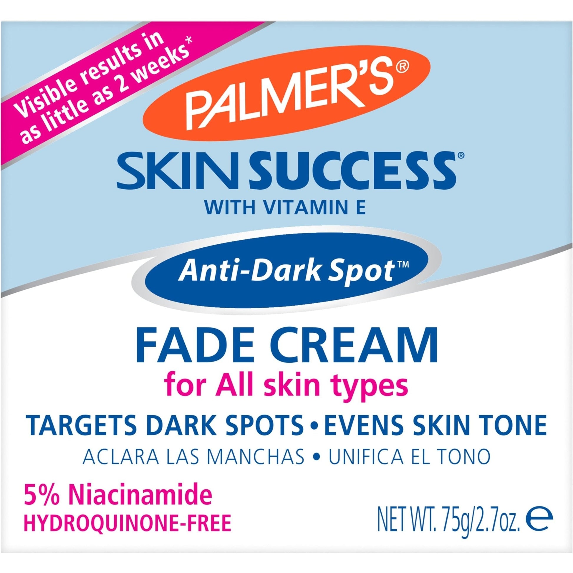 Palmer's Skin Success Anti-Dark Spot Fade Cream with Vitamin E and Niacinamide, for All Skin Types 2.7 Ounce - PrimeBioHealth - canada supplements