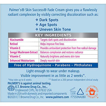 Palmer's Skin Success Anti-Dark Spot Fade Cream with Vitamin E and Niacinamide, for All Skin Types 2.7 Ounce - PrimeBioHealth - canada supplements